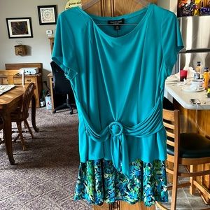 Perceptions New York teal dress and skirt combo, size 14